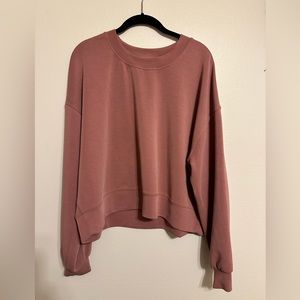 Lululemon perfectly oversized cropped softstreme crew- spiced chai